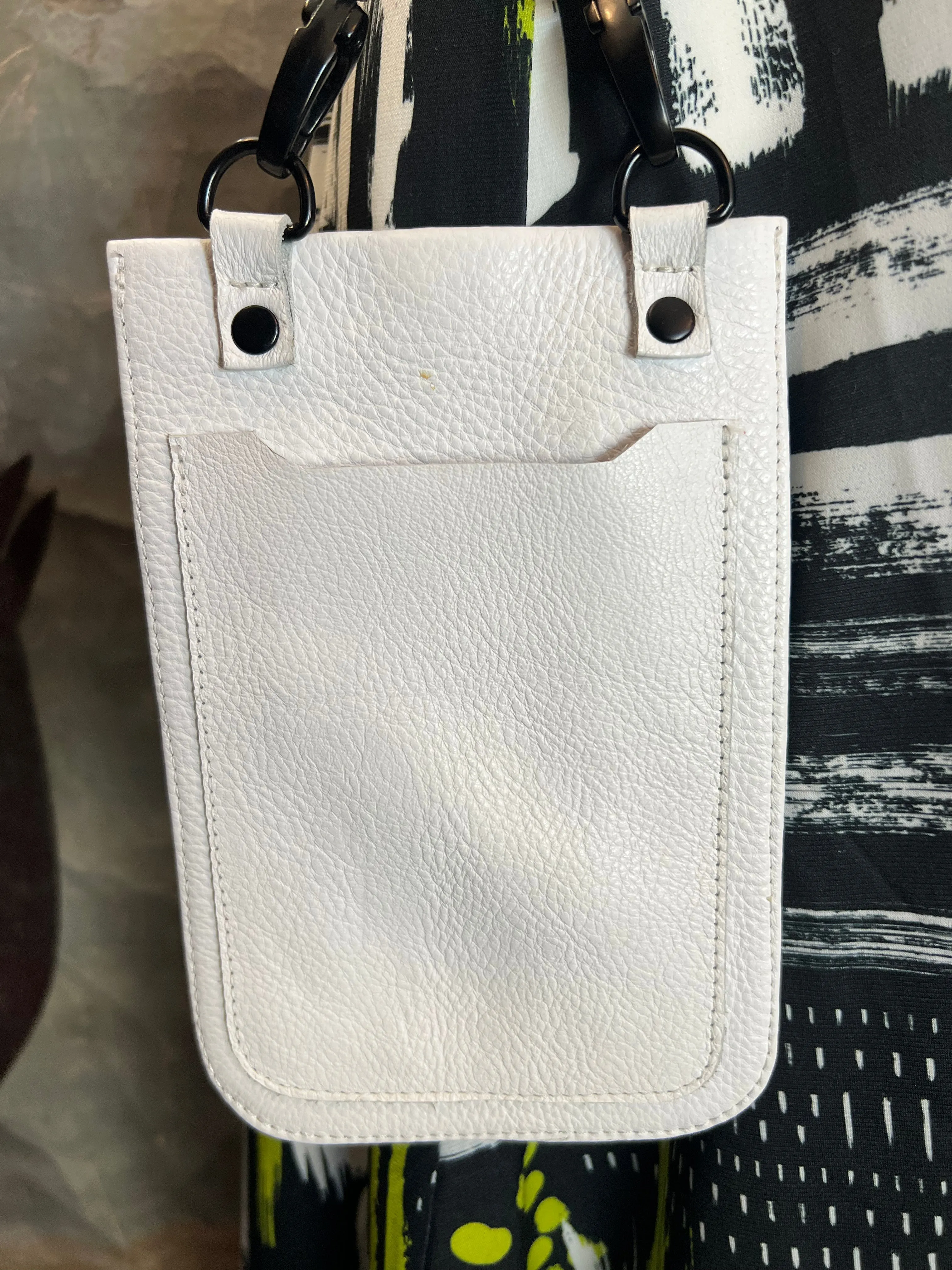 0045 Leather Cell Crossbody bag-White