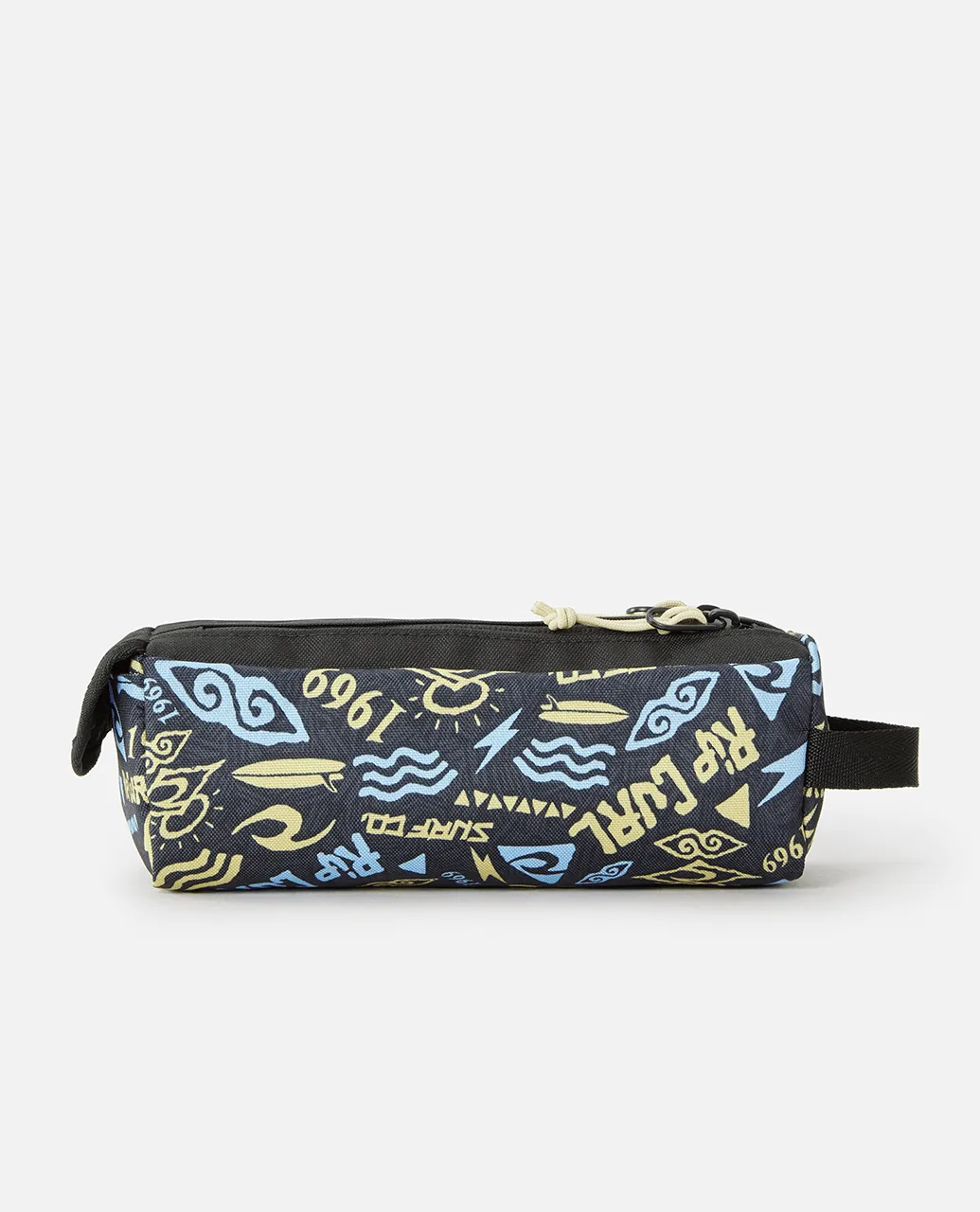 2 Compartment Pencil Case in Black & Yellow