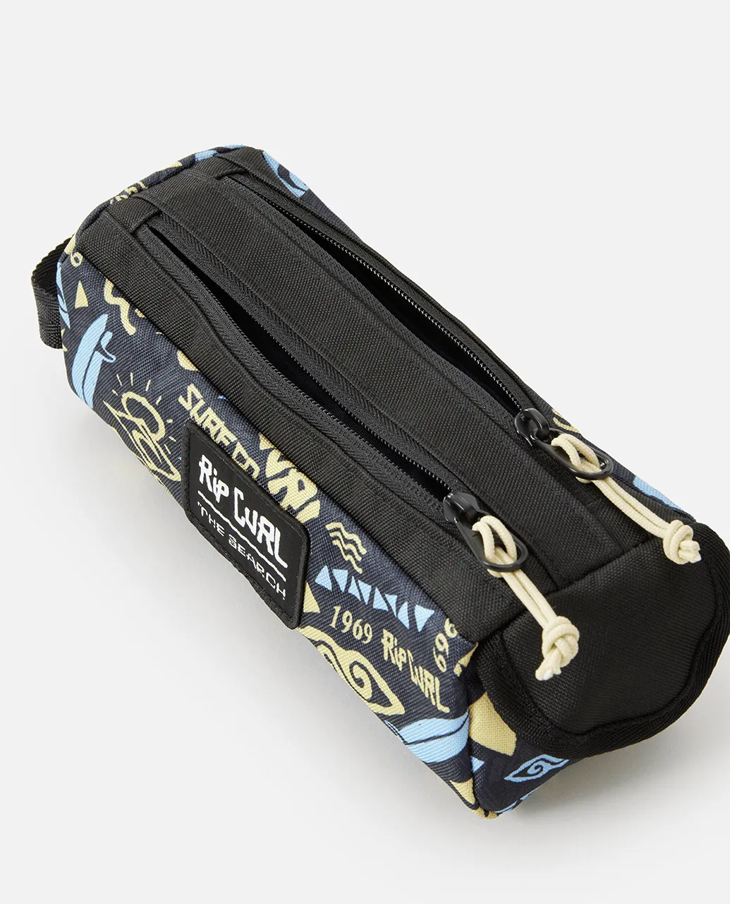 2 Compartment Pencil Case in Black & Yellow