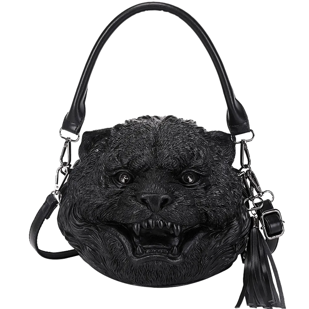 3D Backpack, Fashion 3D Happy Small Tiger Head SquareBag,  Cross Body Handle Shoulder Bag