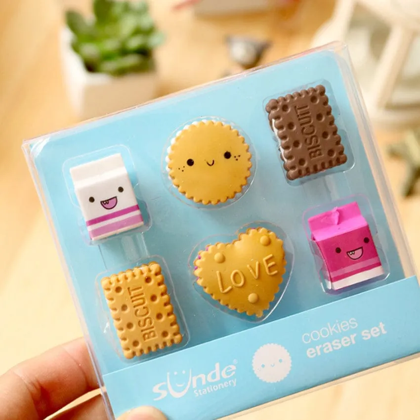 6pcs/pack kawaii Cookie Eraser