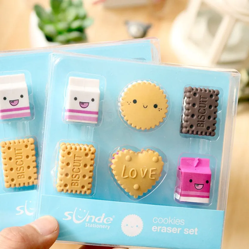 6pcs/pack kawaii Cookie Eraser