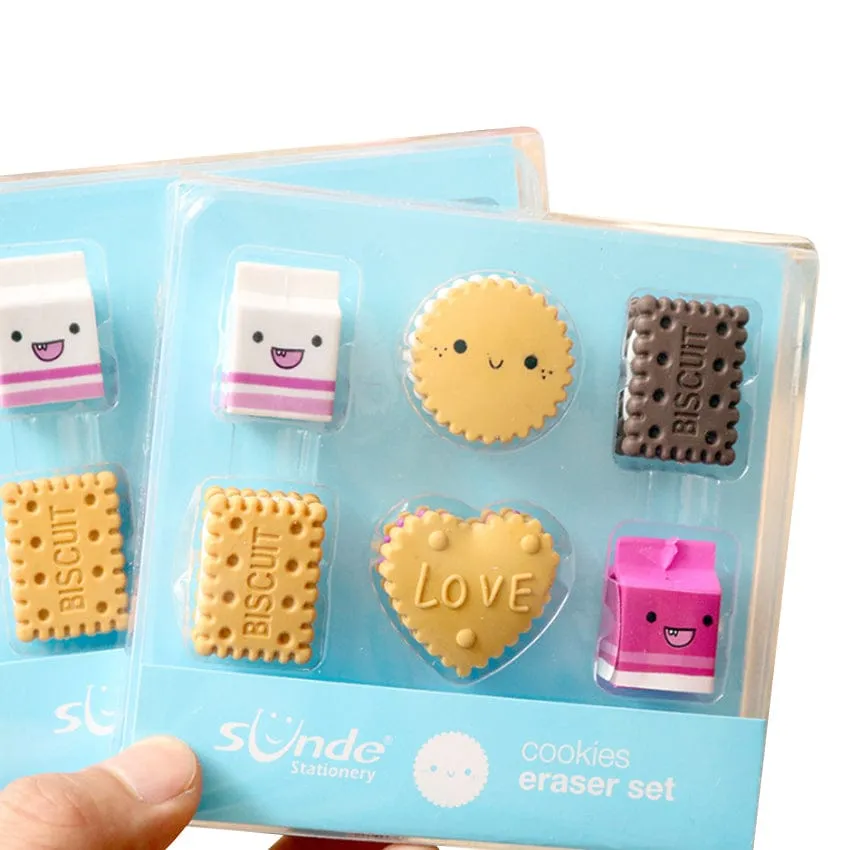 6pcs/pack kawaii Cookie Eraser