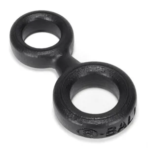 8-Ball Cockring With Attached Ball Ring  Oxballs - Black