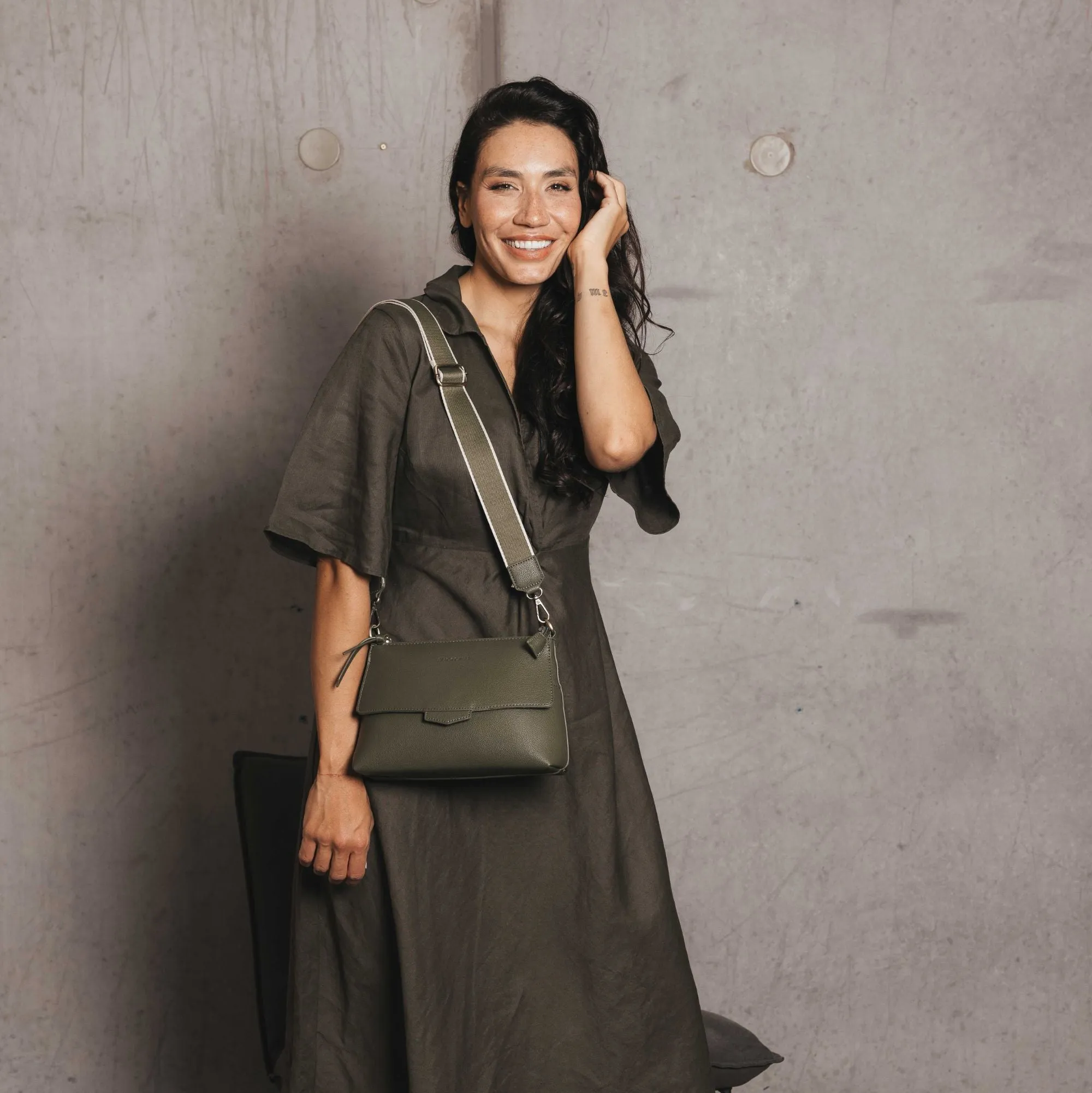 Alessia  Dark Olive Crossbody Bag