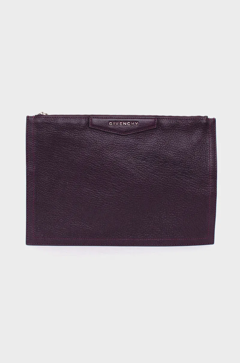 ANTIGONA PURPLE CLUTCH