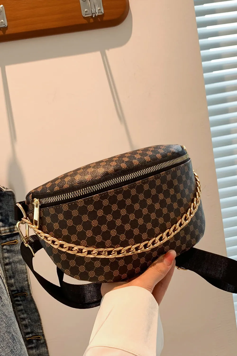 *APP EXCLUSIVE* Checkered Leather Sling Bag