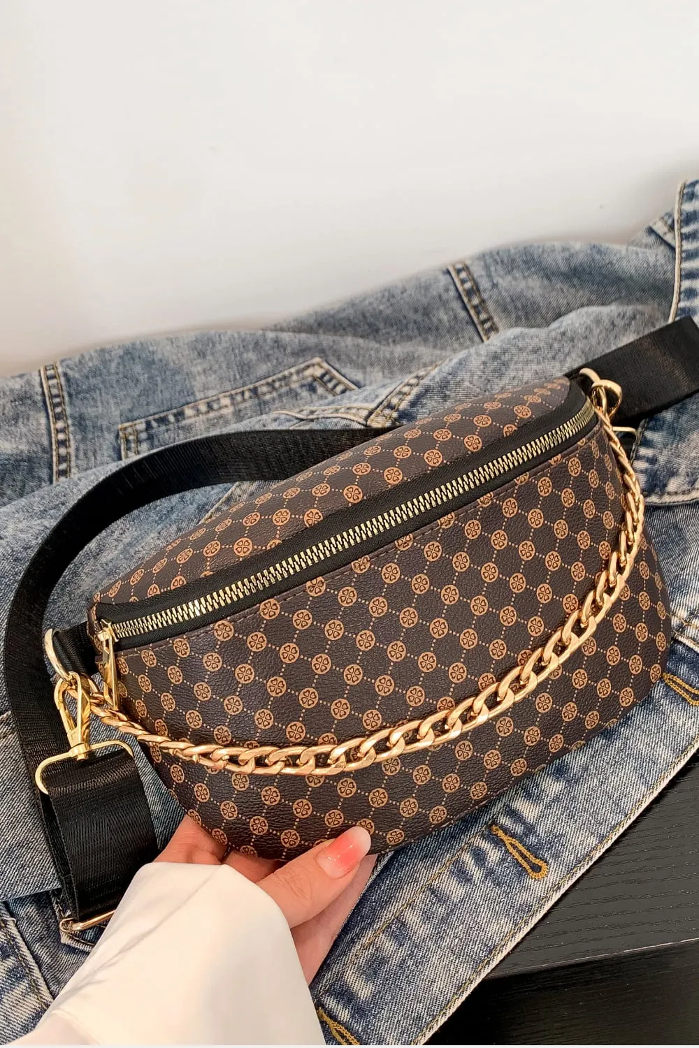 *APP EXCLUSIVE* Checkered Leather Sling Bag