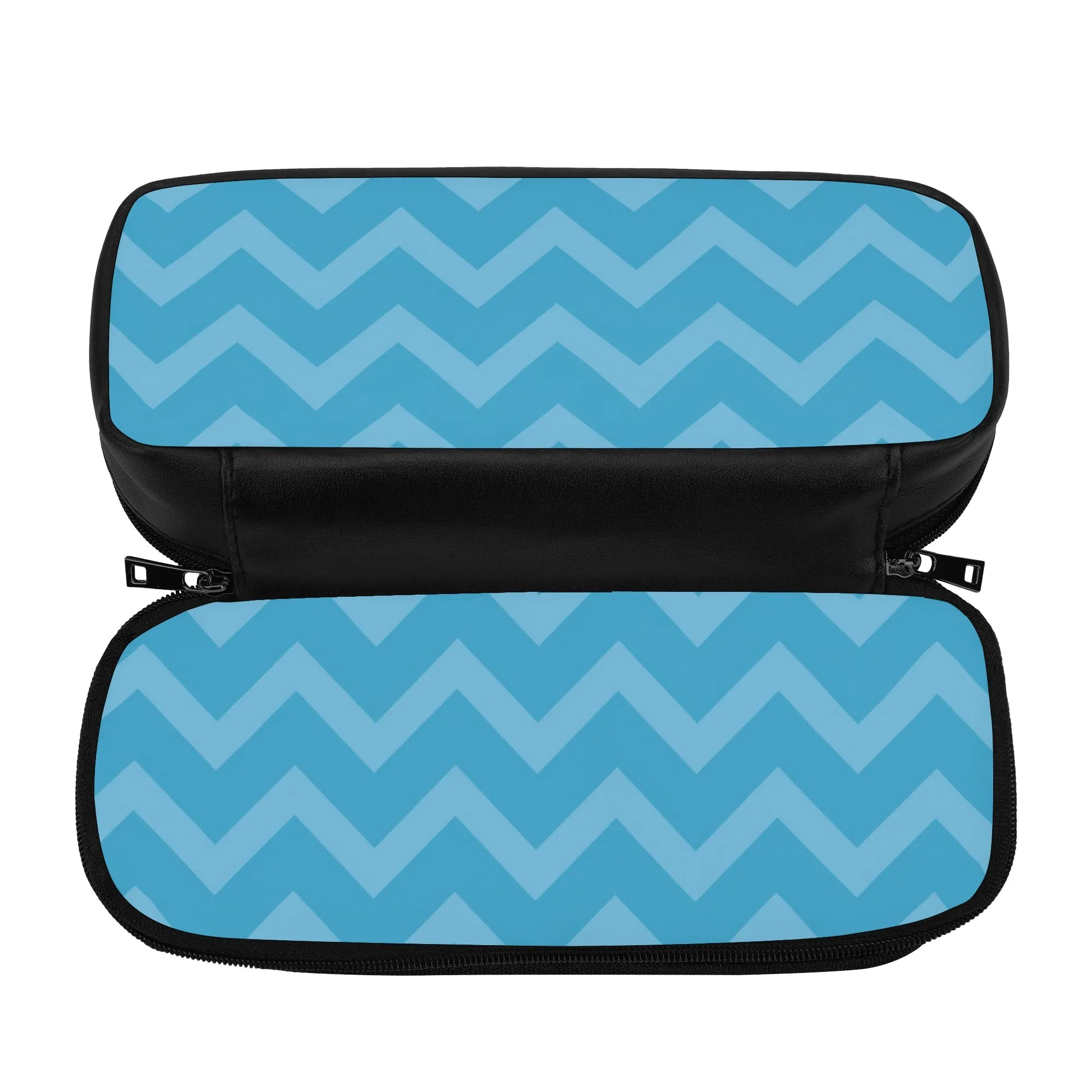 Back to School Supplies: Trendy PU Leather Pencil Case for Tweens & Teens. Anime inspired Blue Pencil case