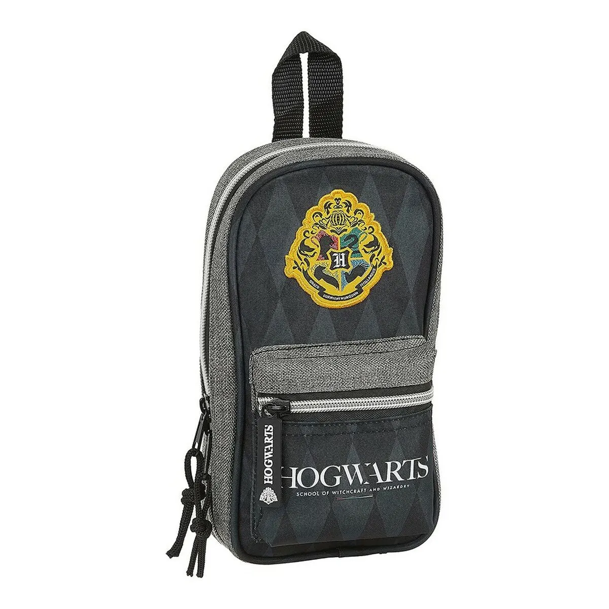 Backpack Pencil Case Hogwarts Harry Potter Hogwarts 12 x 23 x 5 cm Black Grey