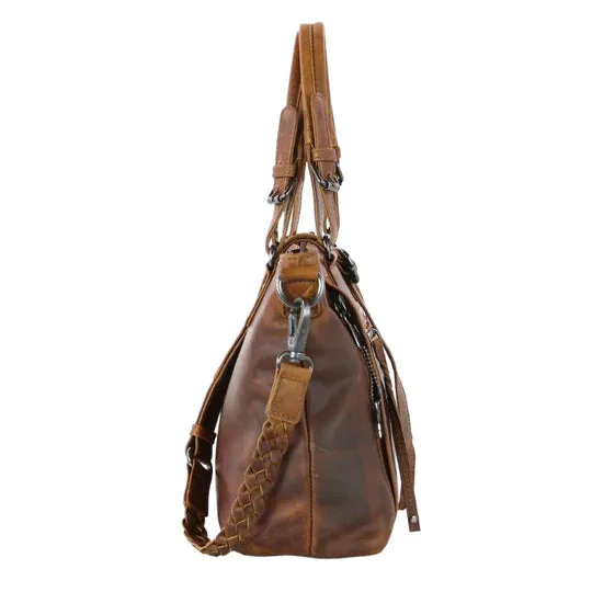 Bailey Lockable Leather Concealed Carry Satchel to Crossbody by Lady Conceal