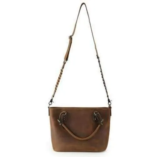 Bailey Lockable Leather Concealed Carry Satchel to Crossbody by Lady Conceal