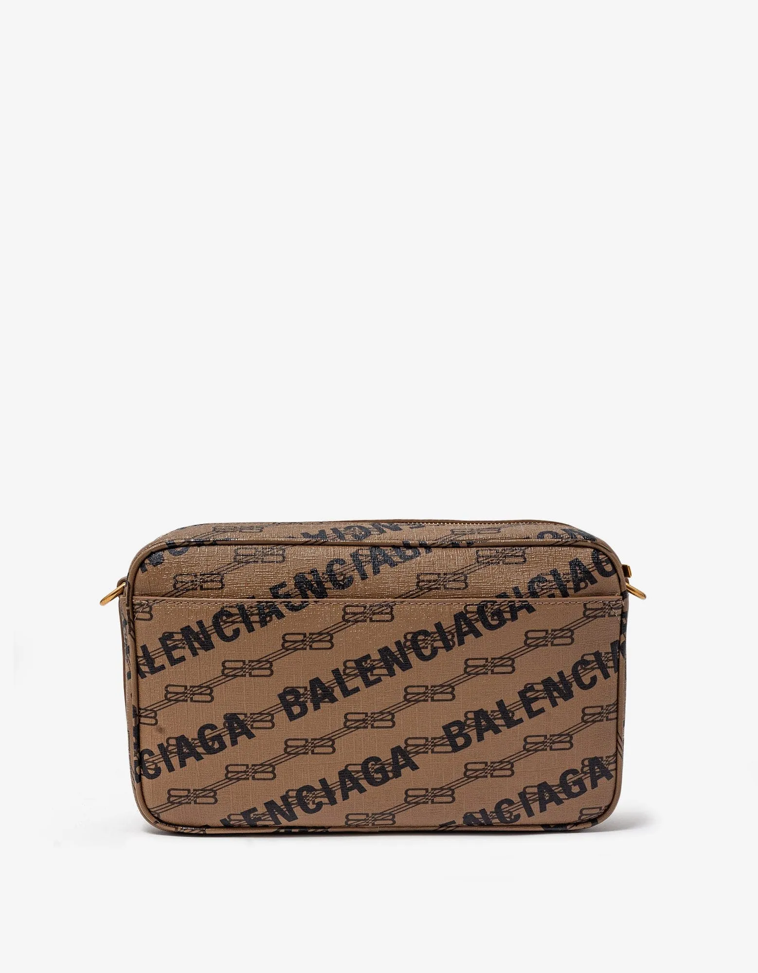 Balenciaga Beige Signature BB Monogram Medium Camera Bag