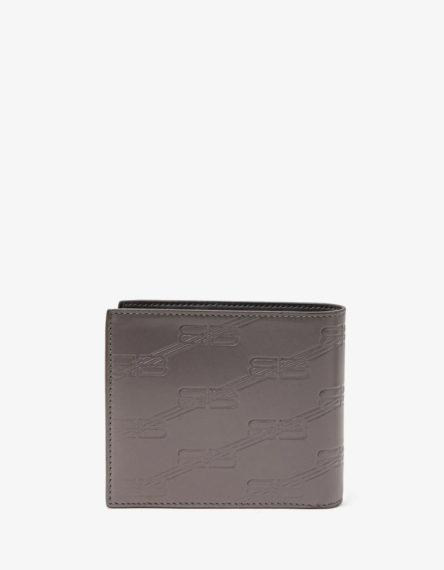 Balenciaga Dark Grey BB Monogram Billfold Coin Wallet