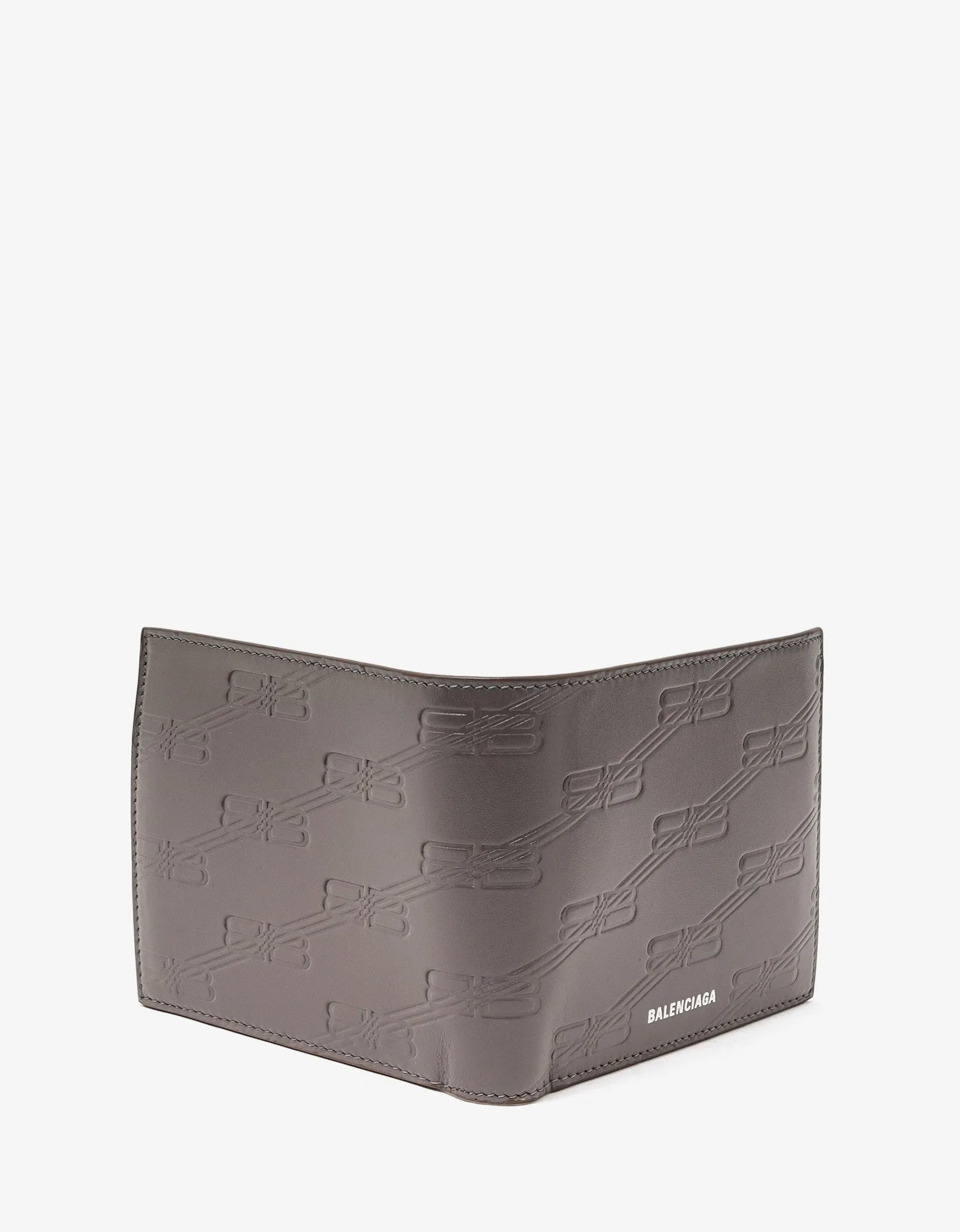 Balenciaga Dark Grey BB Monogram Billfold Coin Wallet