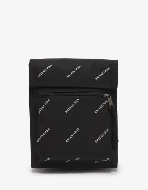 Black All-Over Logo Explorer Pouch Bag