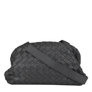 Black Intrecciato Woven Hydrology Messenger Bag