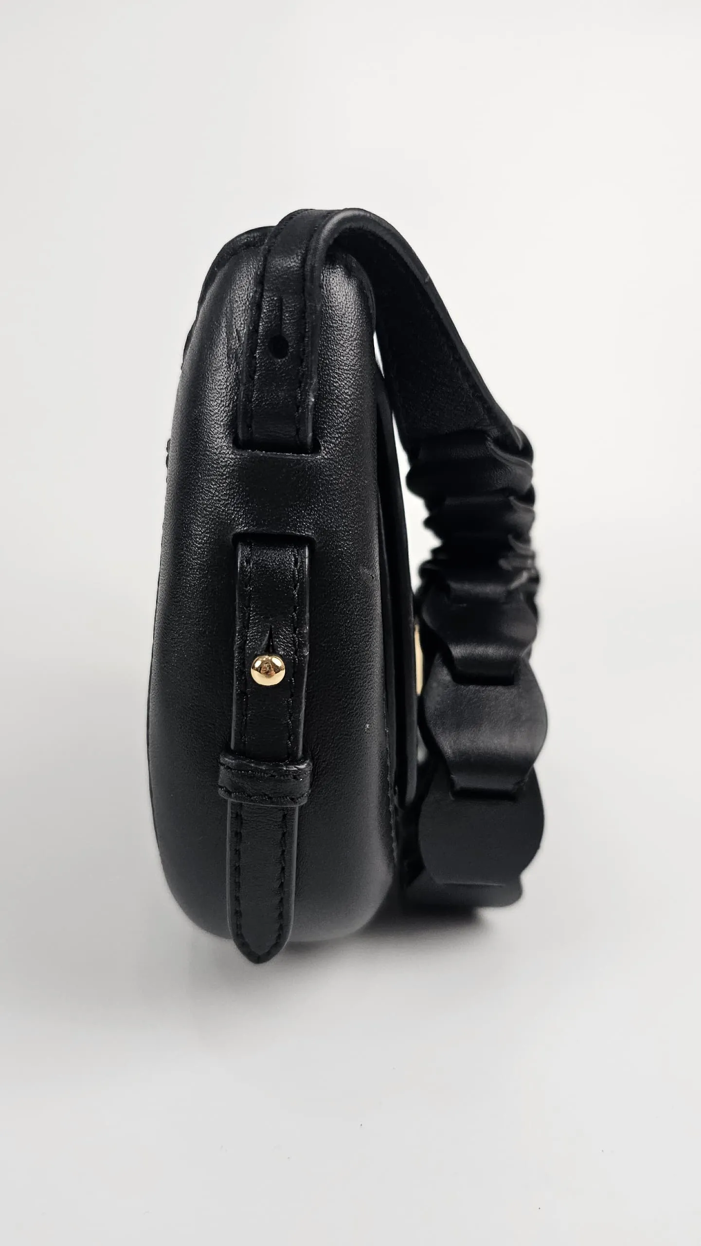 Black Jolene Small Saddle Messenger Bag