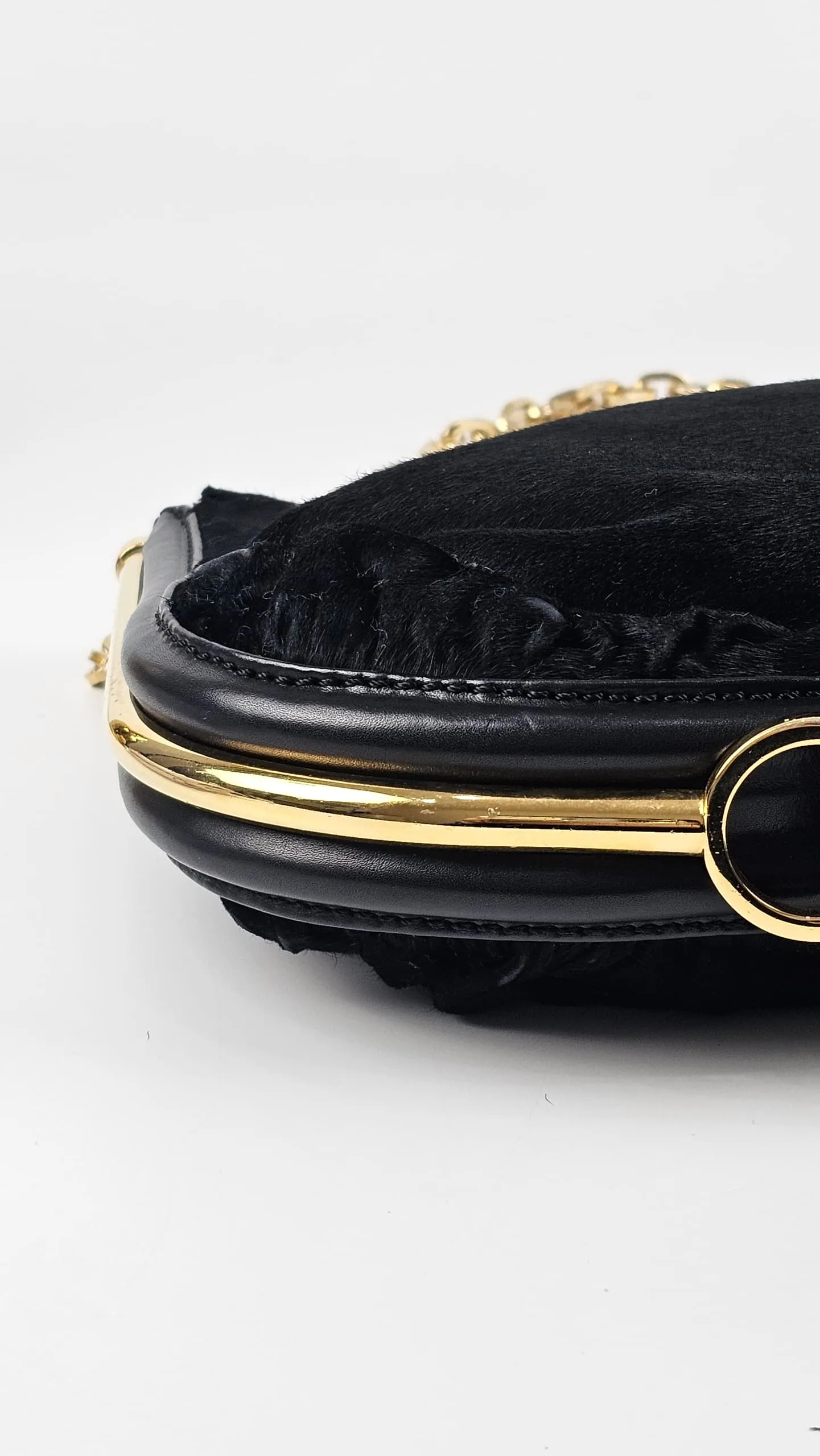 Black Pony Hair Arad Clutch Bag