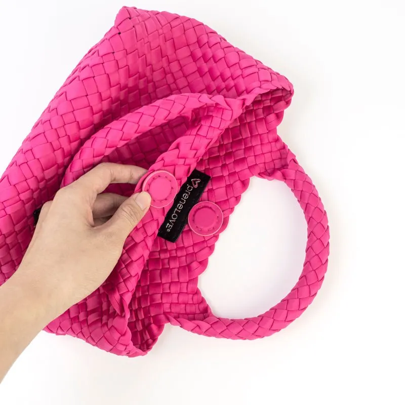 Brandon Small Woven Tote - Magenta