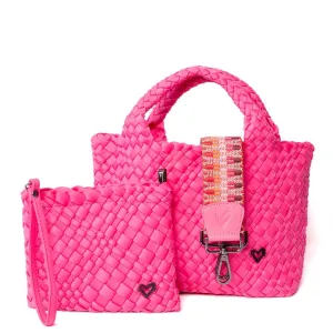 Brandon Small Woven Tote - Magenta