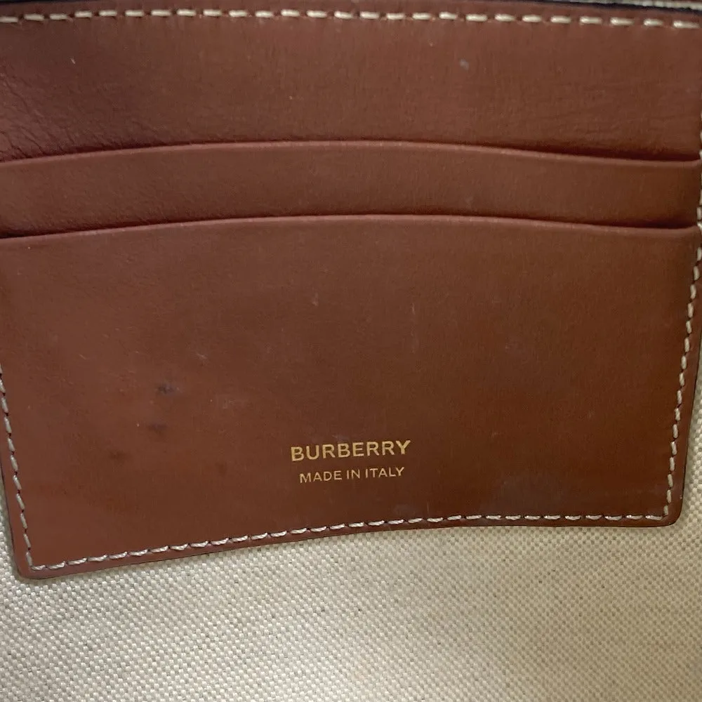 BURBERRY Clutch bag PVC / Leather Brown Bag TB whole pattern Clutch bag mens Used Authentic