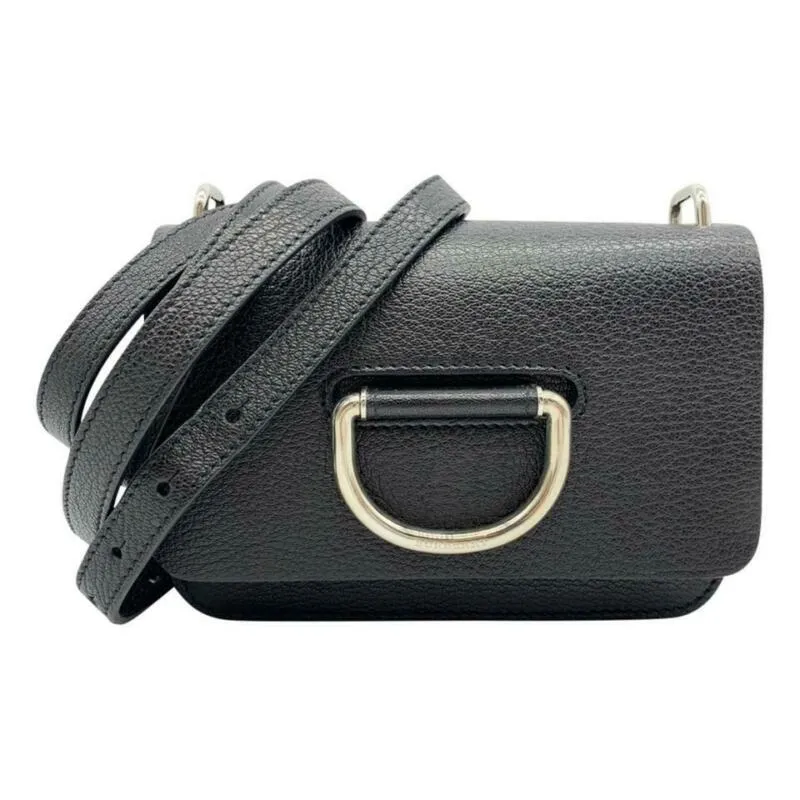 Burberry Crossbody Mini D-ring Black Leather Shoulder Bag