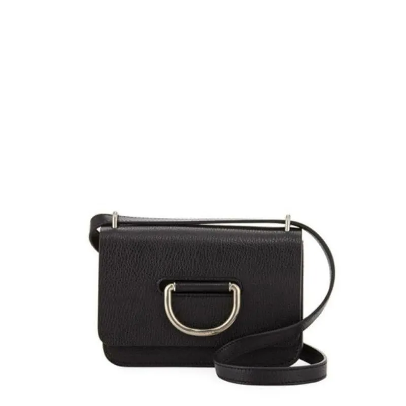 Burberry Crossbody Mini D-ring Black Leather Shoulder Bag