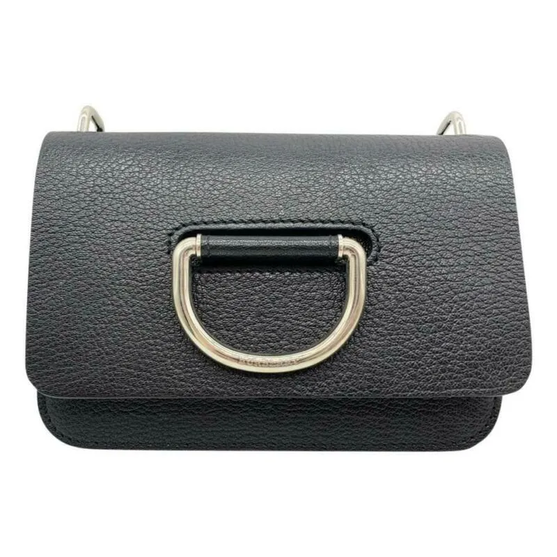 Burberry Crossbody Mini D-ring Black Leather Shoulder Bag