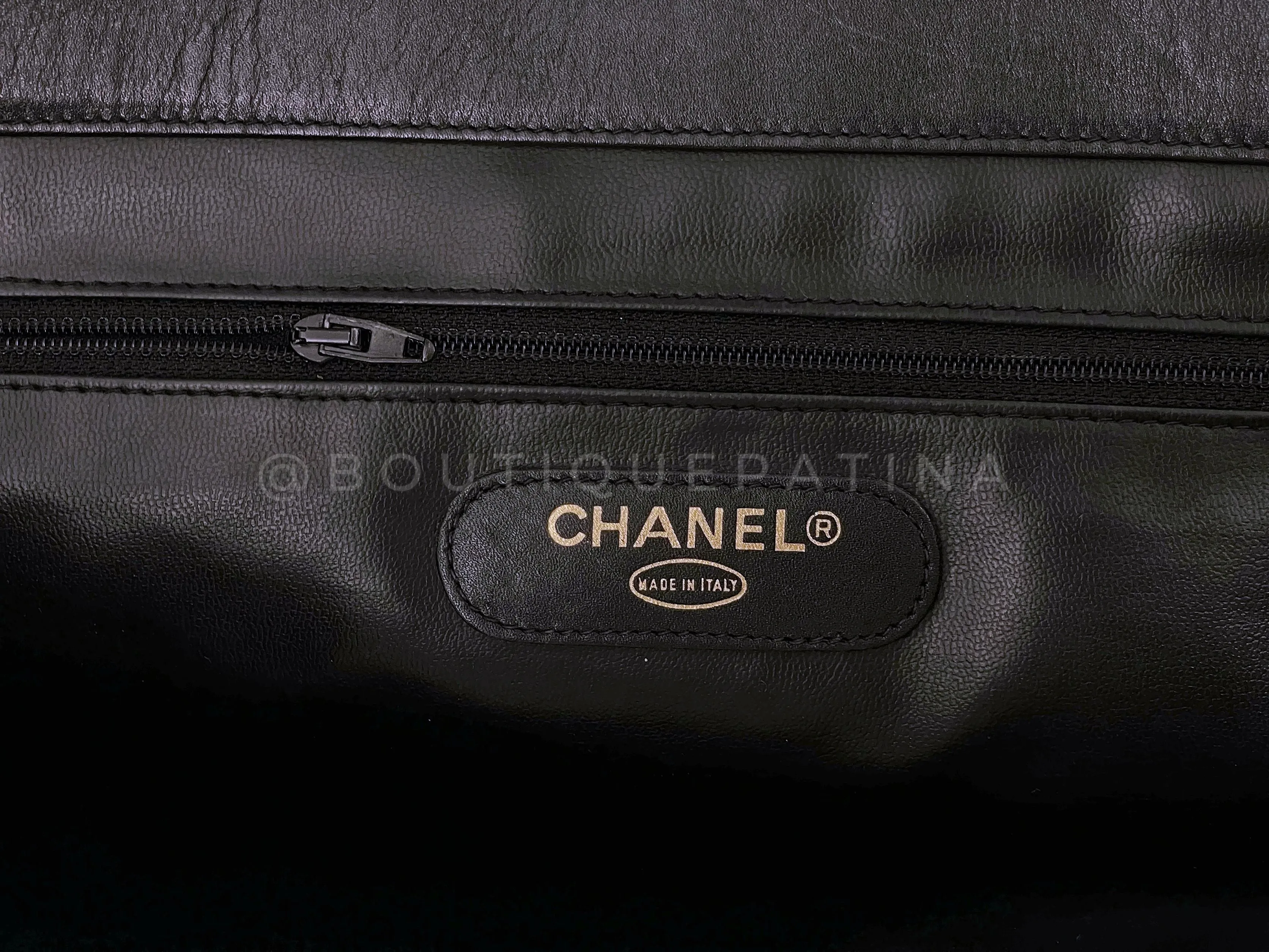 Chanel 1992 Vintage Black Weekender Supermodel XL Shopper Tote Bag 24k GHW