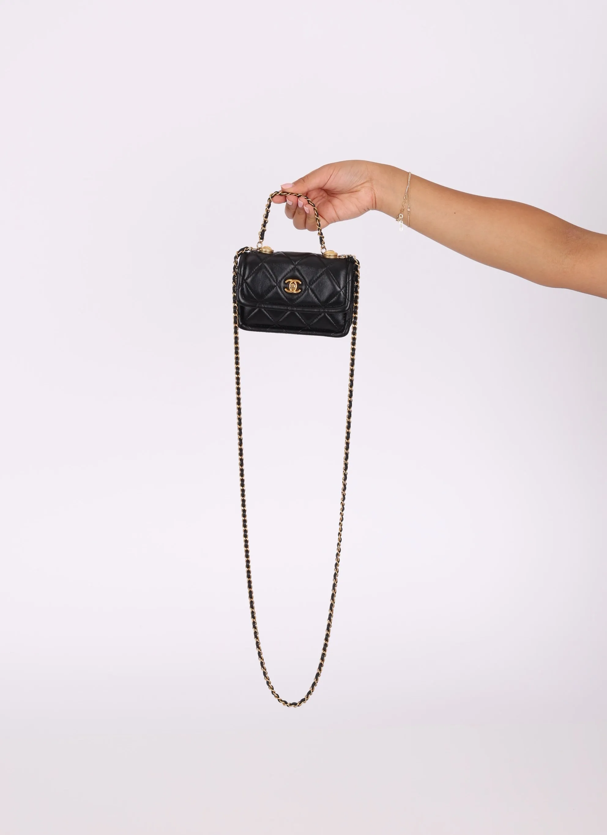 Chanel 2020 Calfskin Mini Top Handle Crossbody