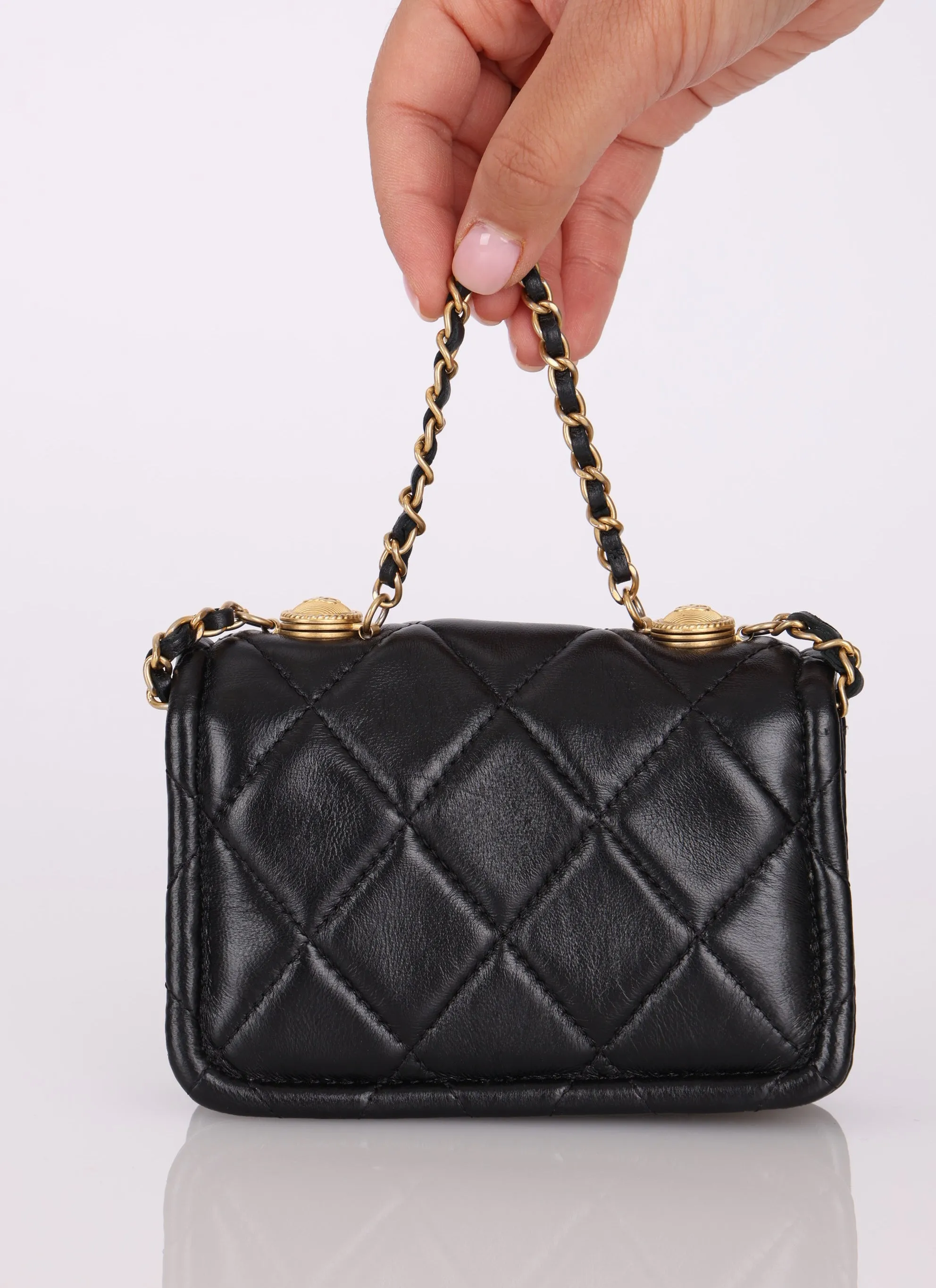 Chanel 2020 Calfskin Mini Top Handle Crossbody