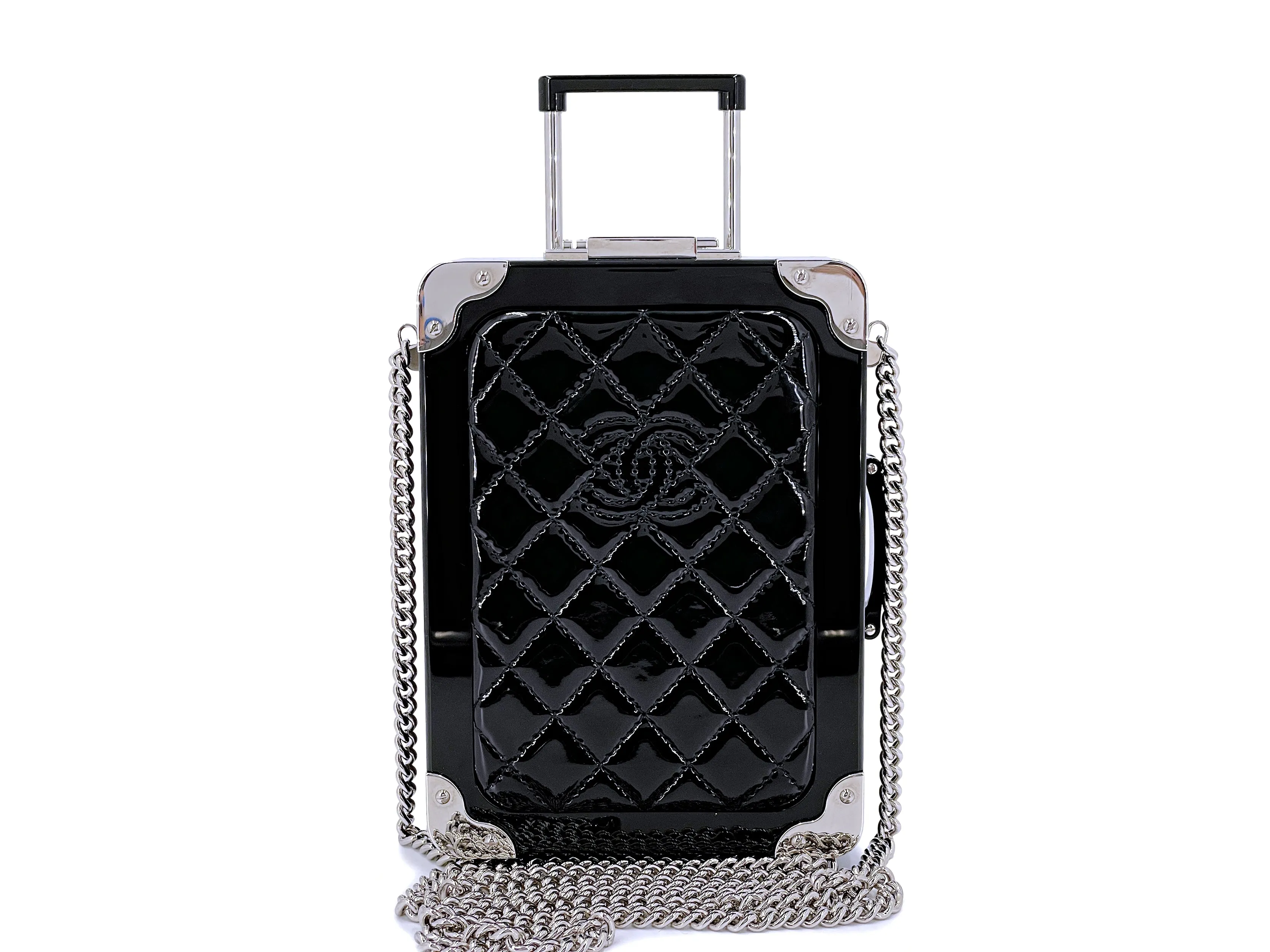 Chanel Airlines Minaudière Trolley Bag 2016 Black Evening in the Air Clutch Patent RQ9