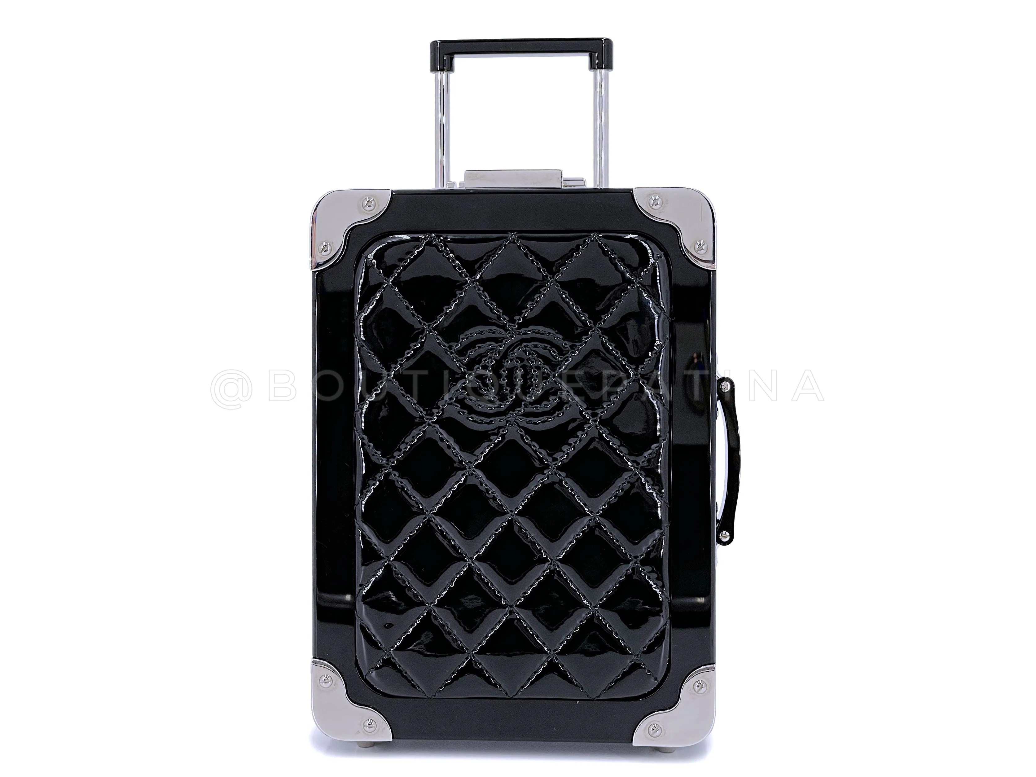 Chanel Airlines Minaudière Trolley Bag 2016 Black Evening in the Air Clutch Patent RQ9