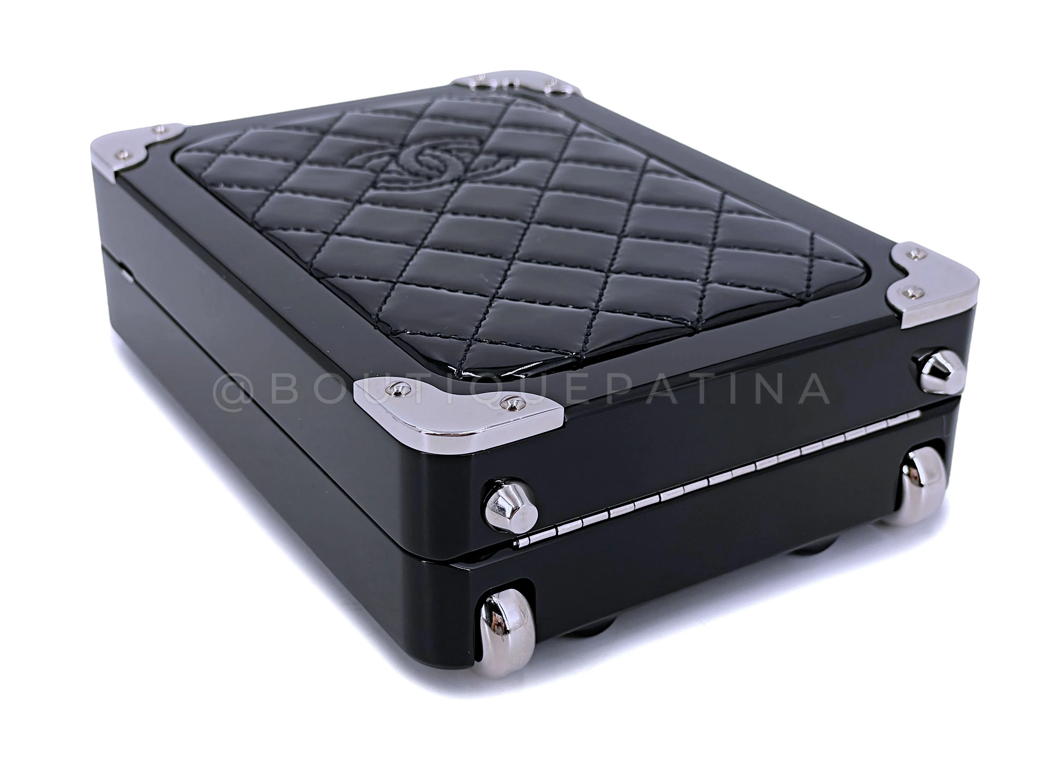 Chanel Airlines Minaudière Trolley Bag 2016 Black Evening in the Air Clutch Patent RQ9