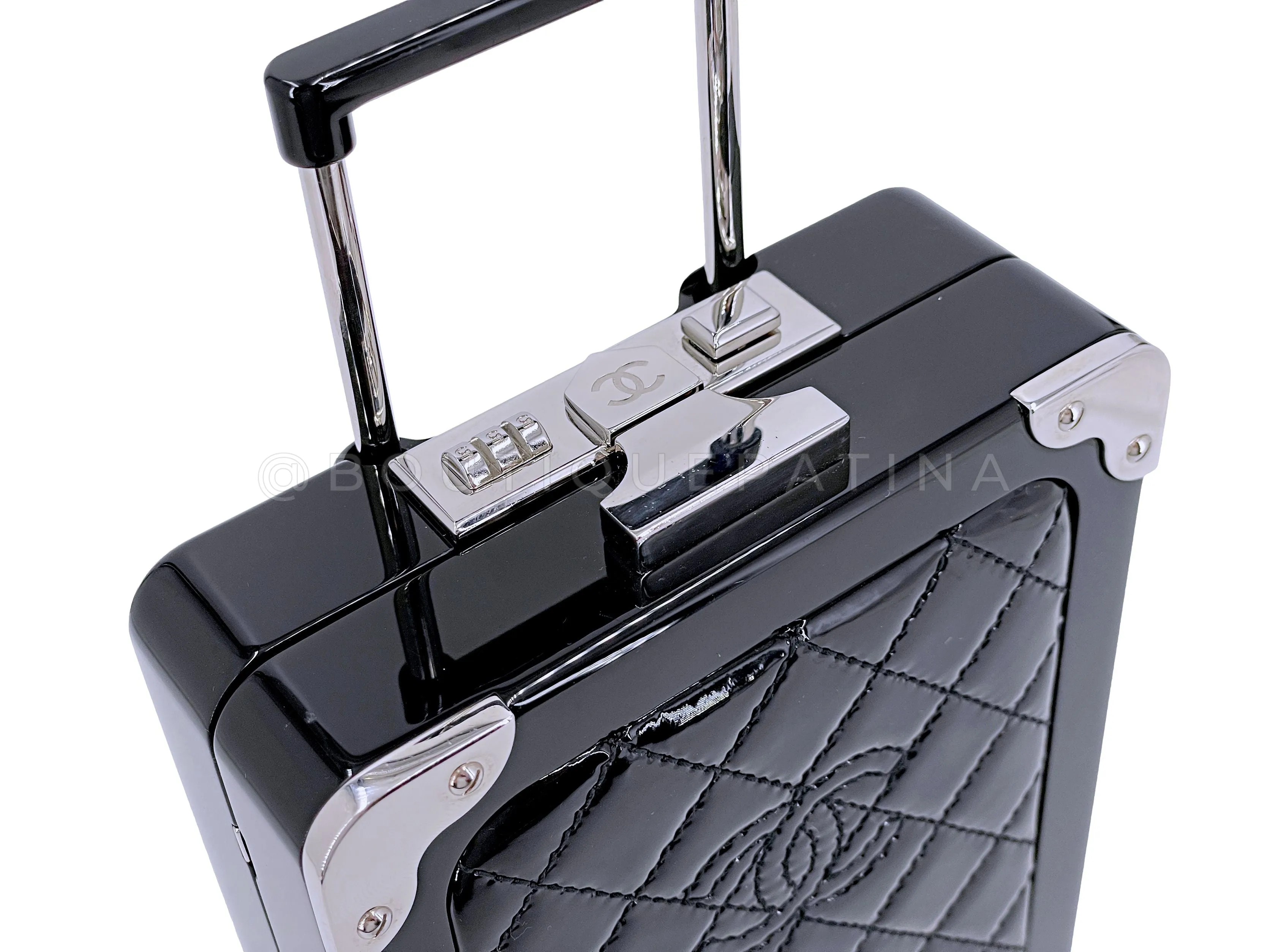 Chanel Airlines Minaudière Trolley Bag 2016 Black Evening in the Air Clutch Patent RQ9