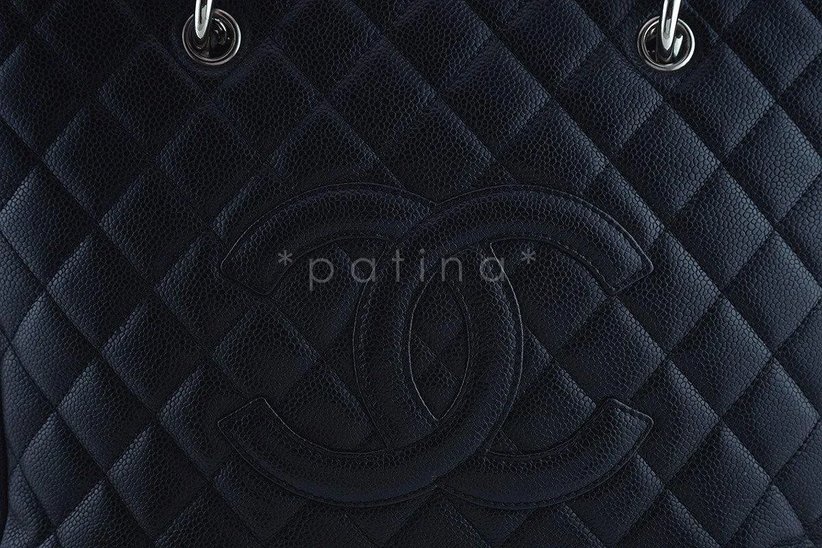 Chanel Black Caviar Classic Grand Shopper Tote GST Shopping Bag SHW