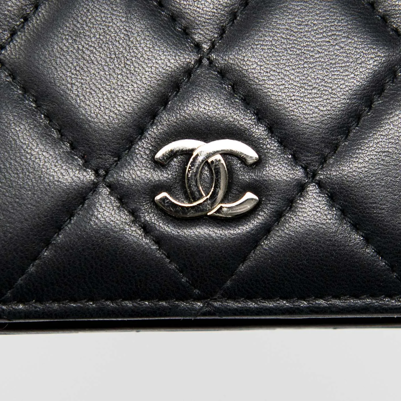 Chanel Black Lambskin Long Flap Wallet