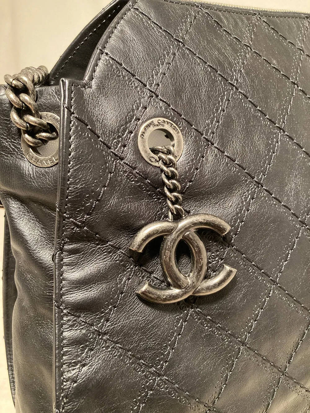 Chanel Black Leather Crave Tote Bag