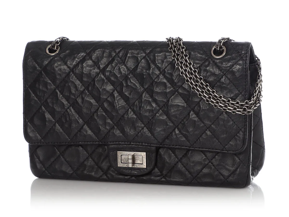 Chanel Black Quilted Distressed Calfskin 2.55 Reissue 227