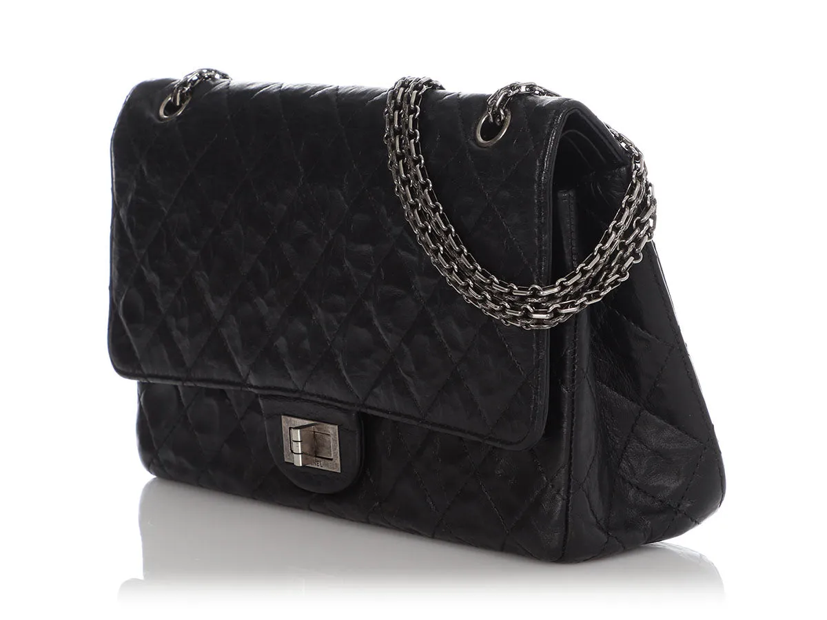 Chanel Black Quilted Distressed Calfskin 2.55 Reissue 227