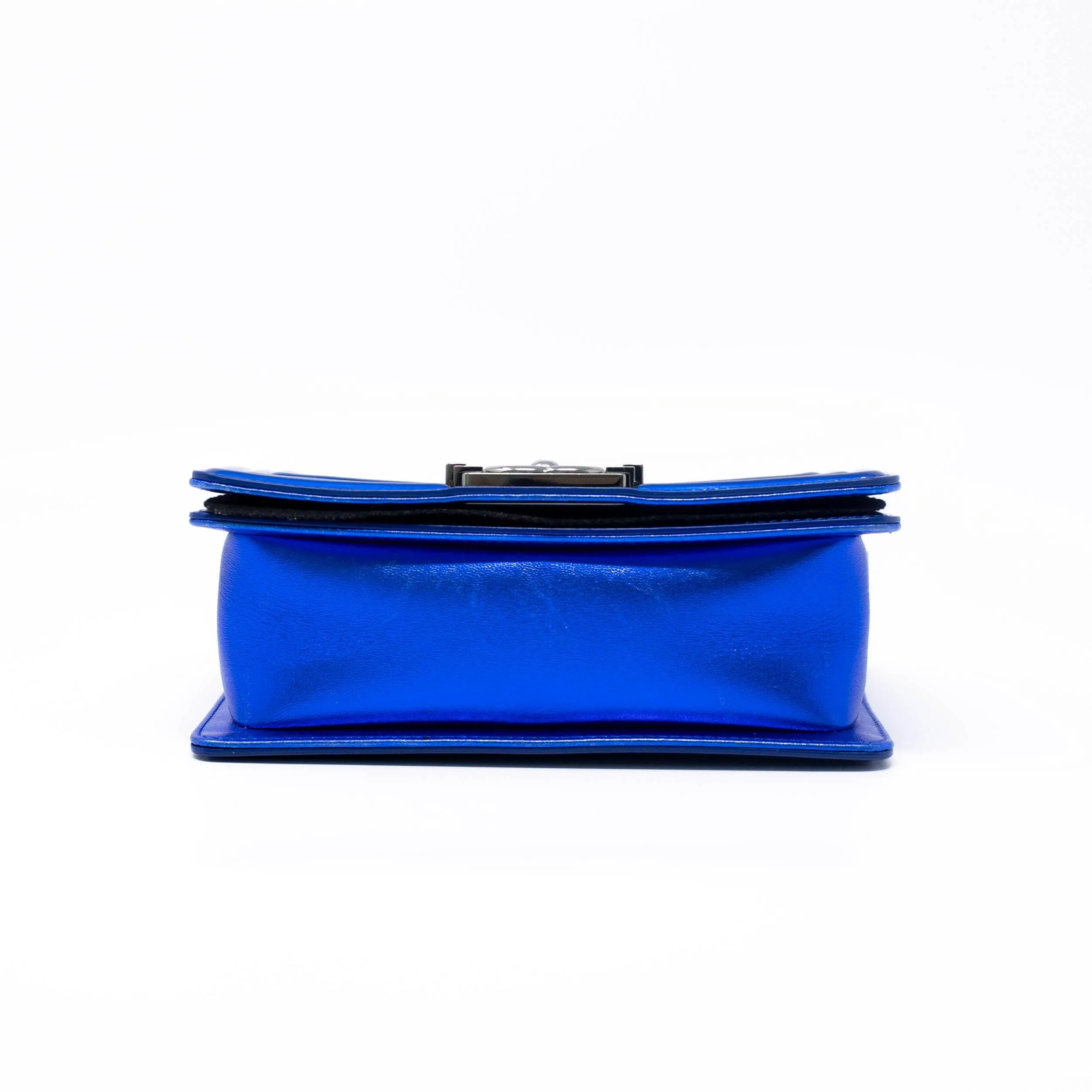 Chanel Blue Patent Small Boy Bag