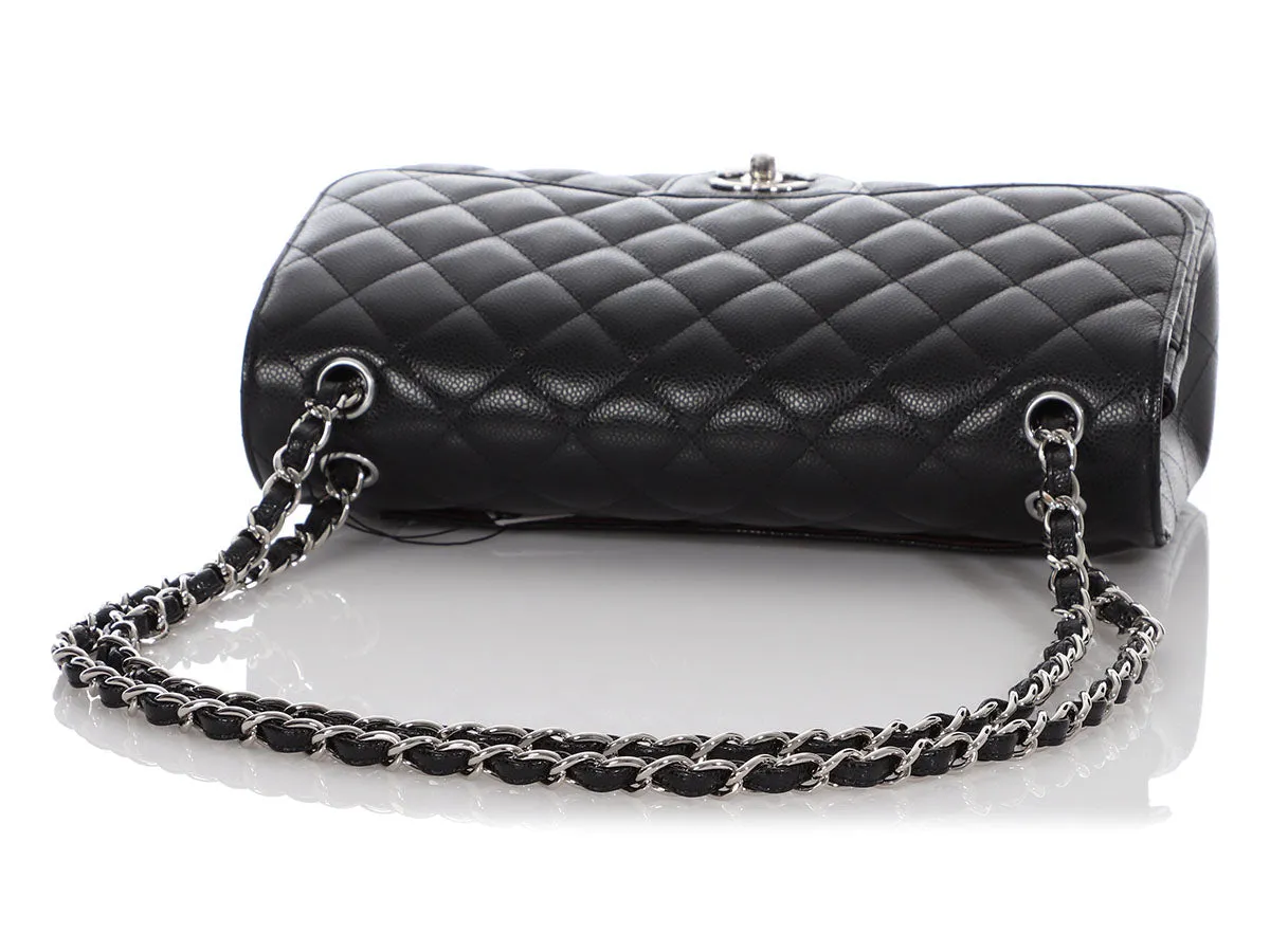 Chanel Jumbo Black Quilted Caviar Classic Double Flap