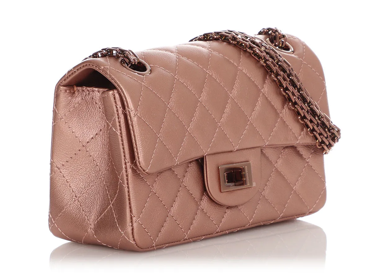 Chanel Mini Copper Pink Quilted Grained Calfskin Reissue