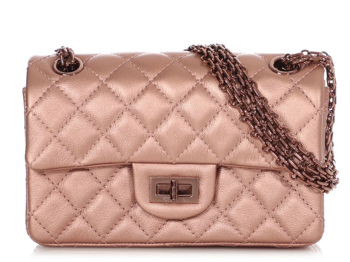 Chanel Mini Copper Pink Quilted Grained Calfskin Reissue