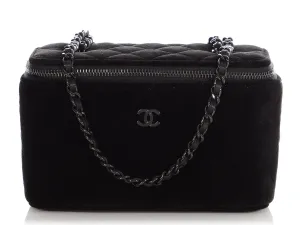 Chanel Mini So Black Part-Quilted Velvet Vanity Case