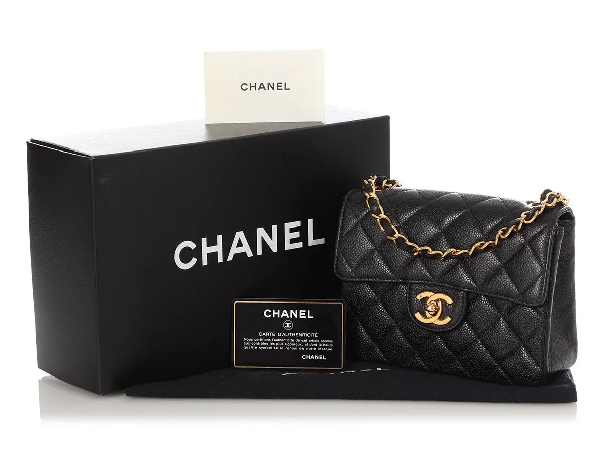 Chanel Mini Vintage Black Quilted Caviar Classic