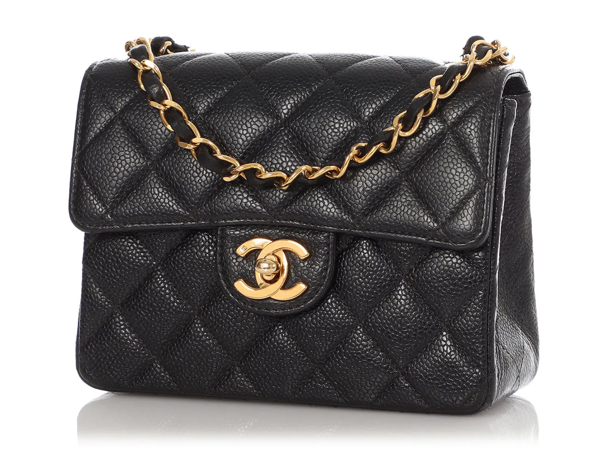 Chanel Mini Vintage Black Quilted Caviar Classic