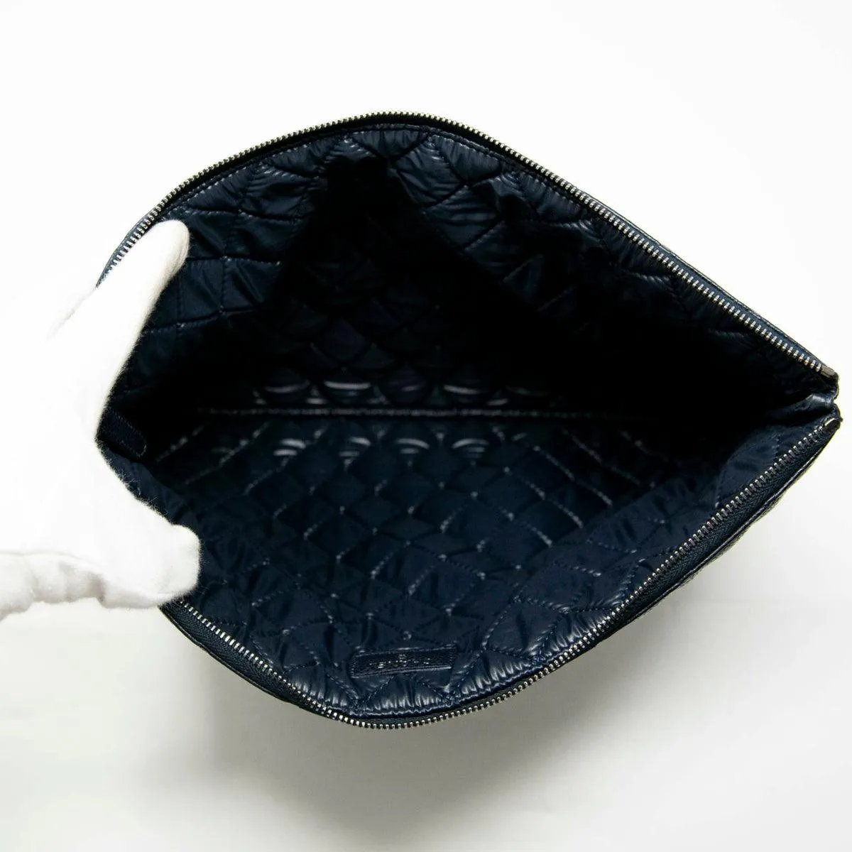 Chanel Navy Medium O Case Pouch