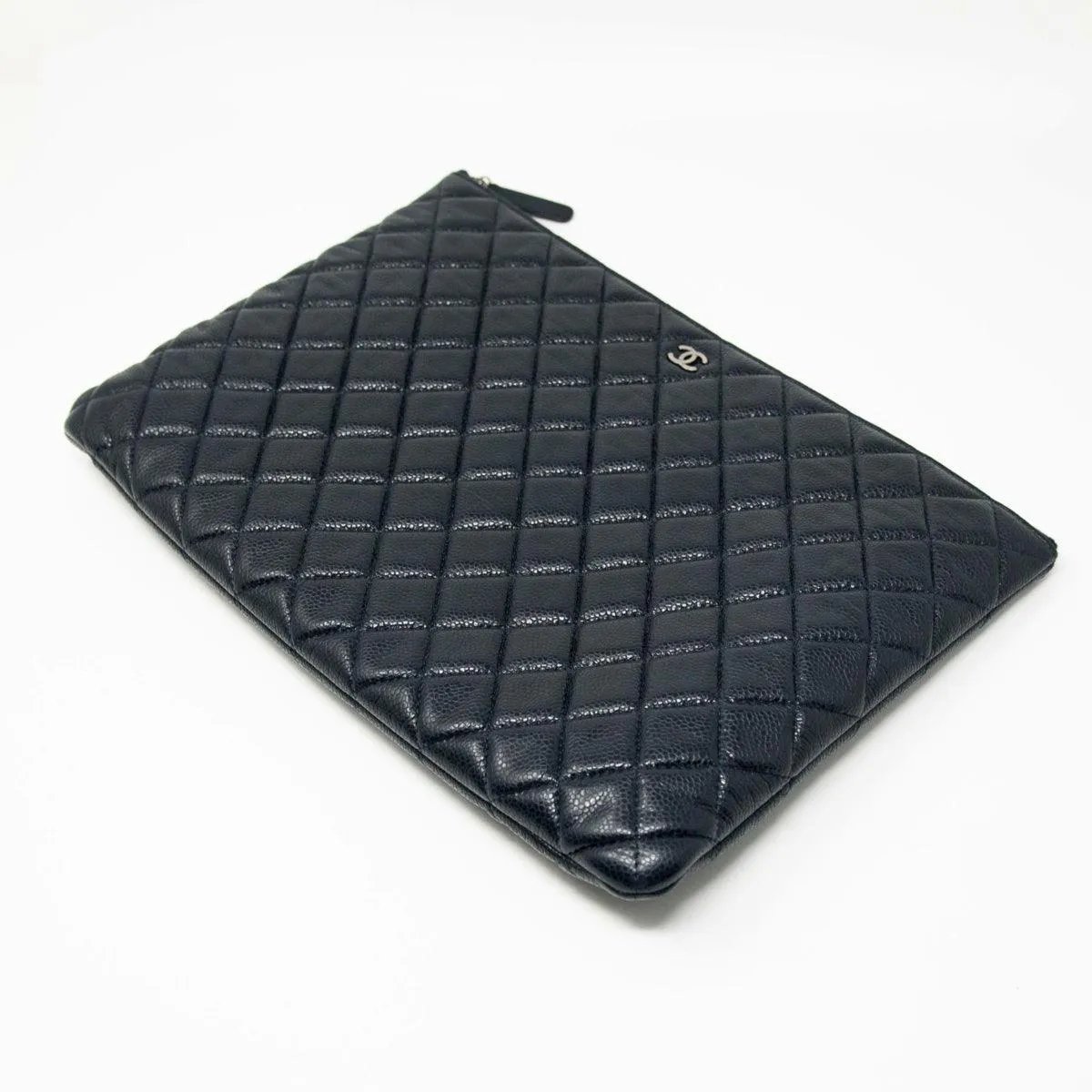 Chanel Navy Medium O Case Pouch